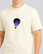 Printed Hot Air Balloon Streetwear Off White Oversize T-Shirt
