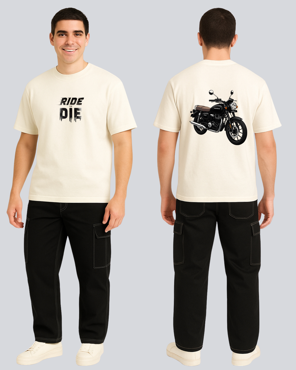 Printed CB350 Streetwear Off White Oversize T-Shirt