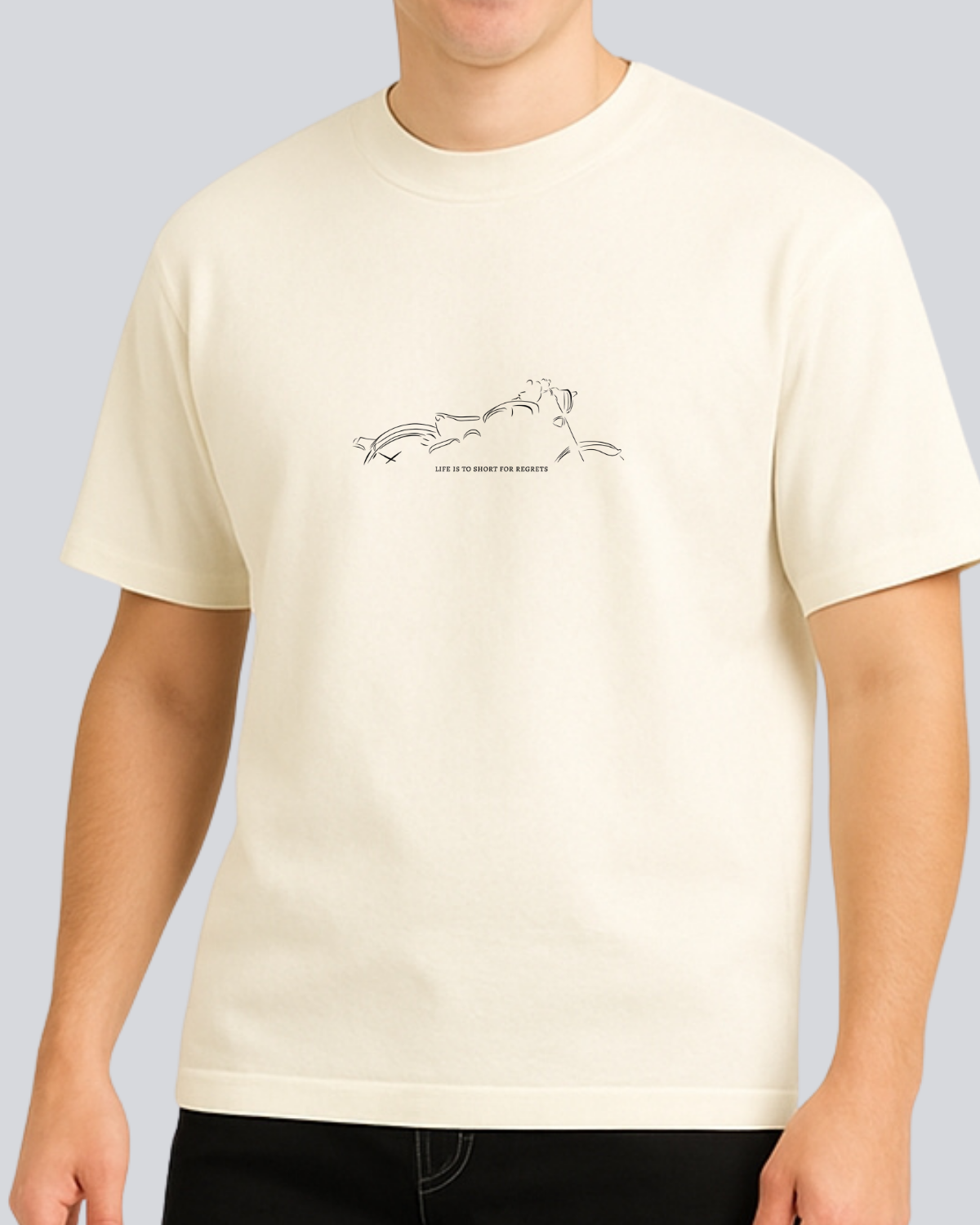 Printed Bullet Streetwear Off White Oversize T-Shirt