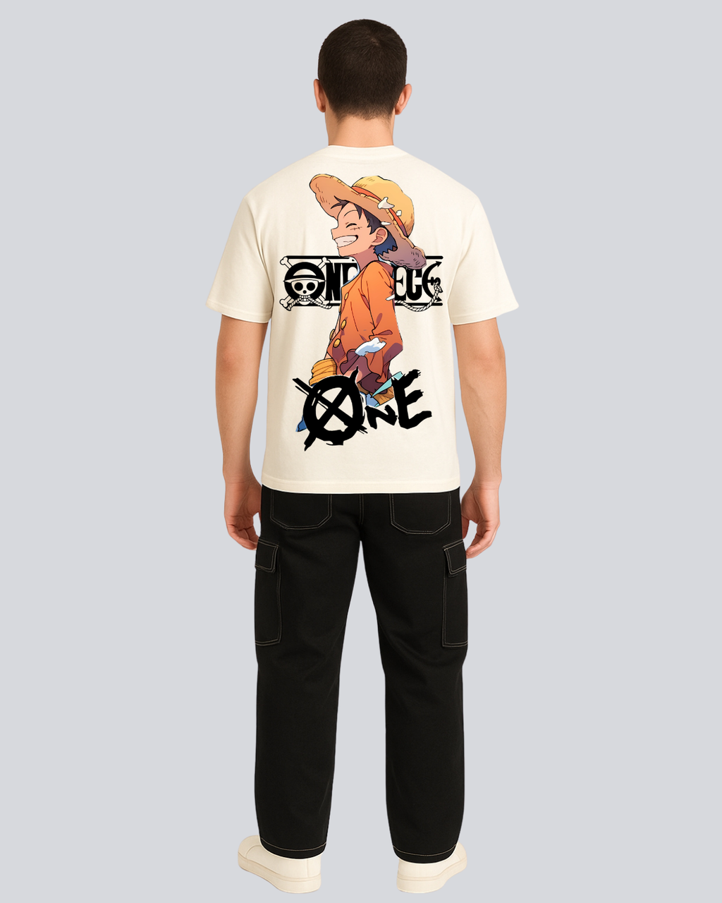 Printed One Piece Streetwear Off White Oversize T-Shirt