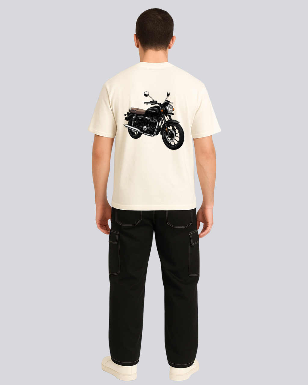 Printed CB350 Streetwear Off White Oversize T-Shirt