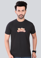 Printed We are cooked Round Crew Neck Black T-Shirt
