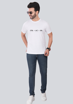 Printed CtrlAltDel Round Crew Neck White T-Shirt