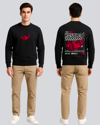 Printed Hustler Supreme Black Winter Sweatshirt