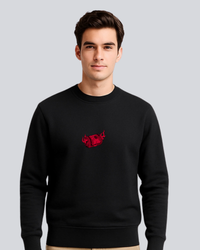 Printed Hustler Supreme Black Winter Sweatshirt