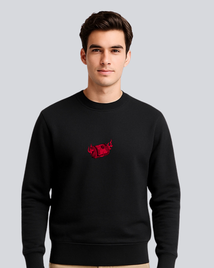 Printed Hustler Supreme Black Winter Sweatshirt