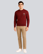 Printed Skull Fatality Supreme Maroon Sweatshirt