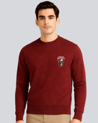 Printed Skull Fatality Supreme Maroon Sweatshirt