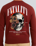 Printed Skull Fatality Supreme Maroon Sweatshirt