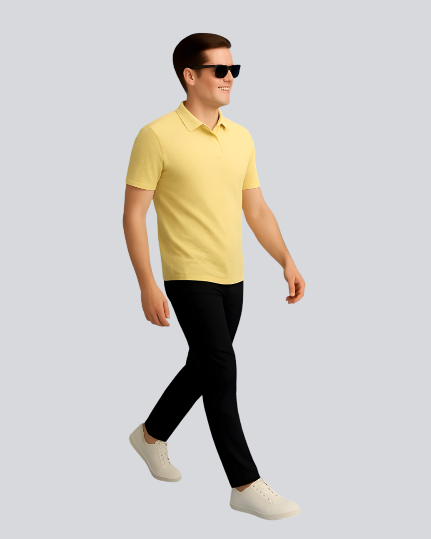 Plain Classic Cream Polo T shirt