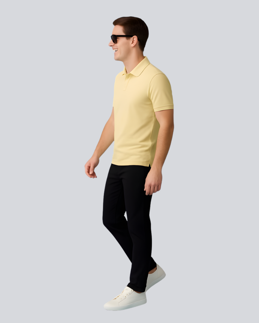 Plain Classic Cream Polo T shirt