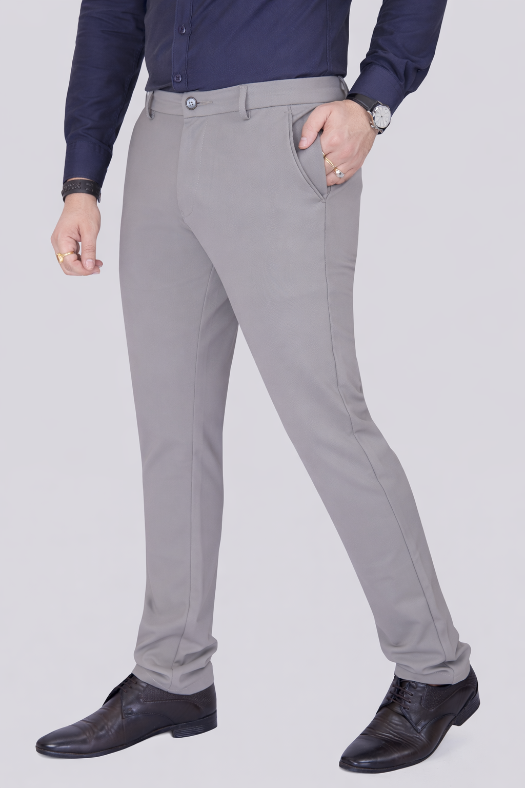 Black Dot Fearless 4-Way Stretch Mouse Formal Narrow Fit Trousers