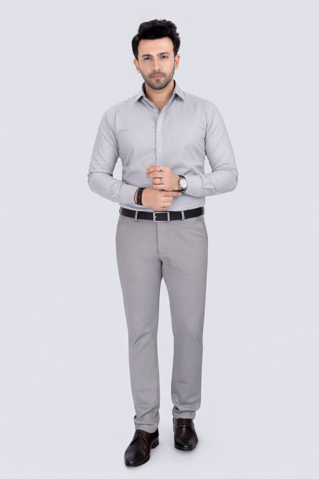 Black Dot Fearless 4-Way Stretch Mouse Formal Narrow Fit Trousers
