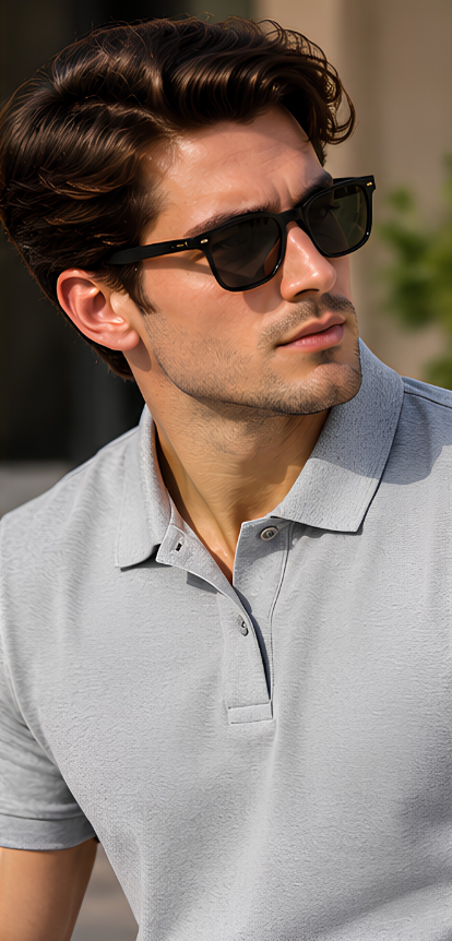 Plain Classic Light Grey Polo T shirt