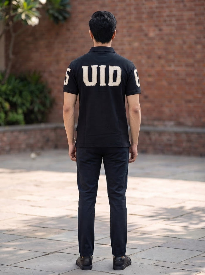 Premium Black Zip Polo T shirt