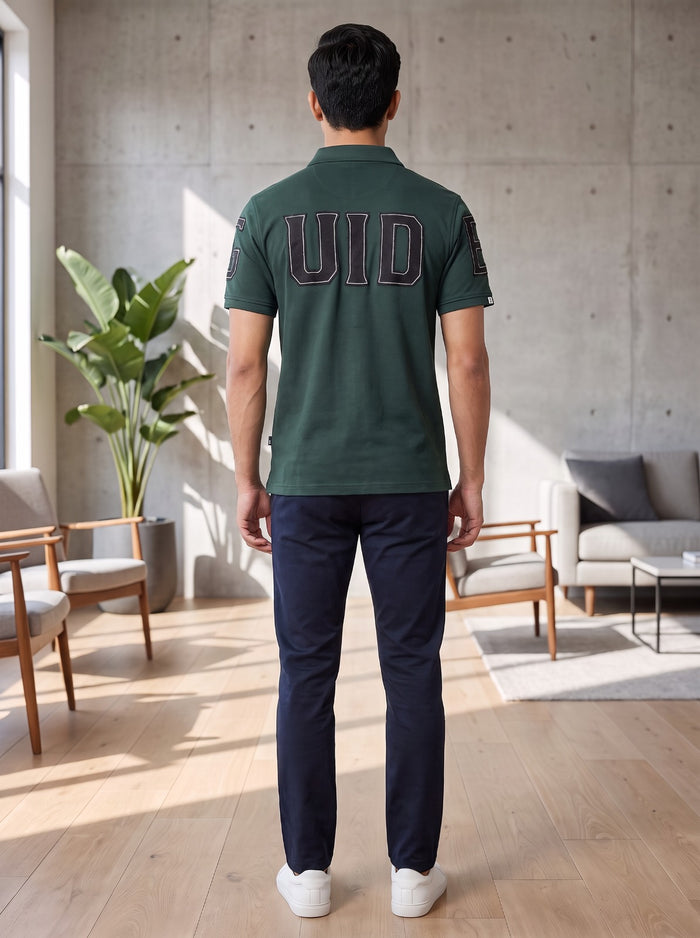 Premium Bottle Green Zip Polo T shirt