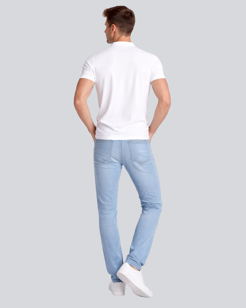 Plain Premium White Henley T Shirt