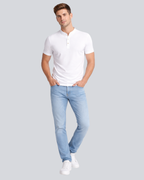 Plain Premium White Henley T Shirt