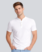 Plain Premium White Henley T Shirt