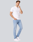 Plain Premium White Henley T Shirt