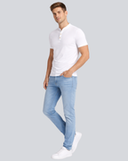 Plain Premium White Henley T Shirt