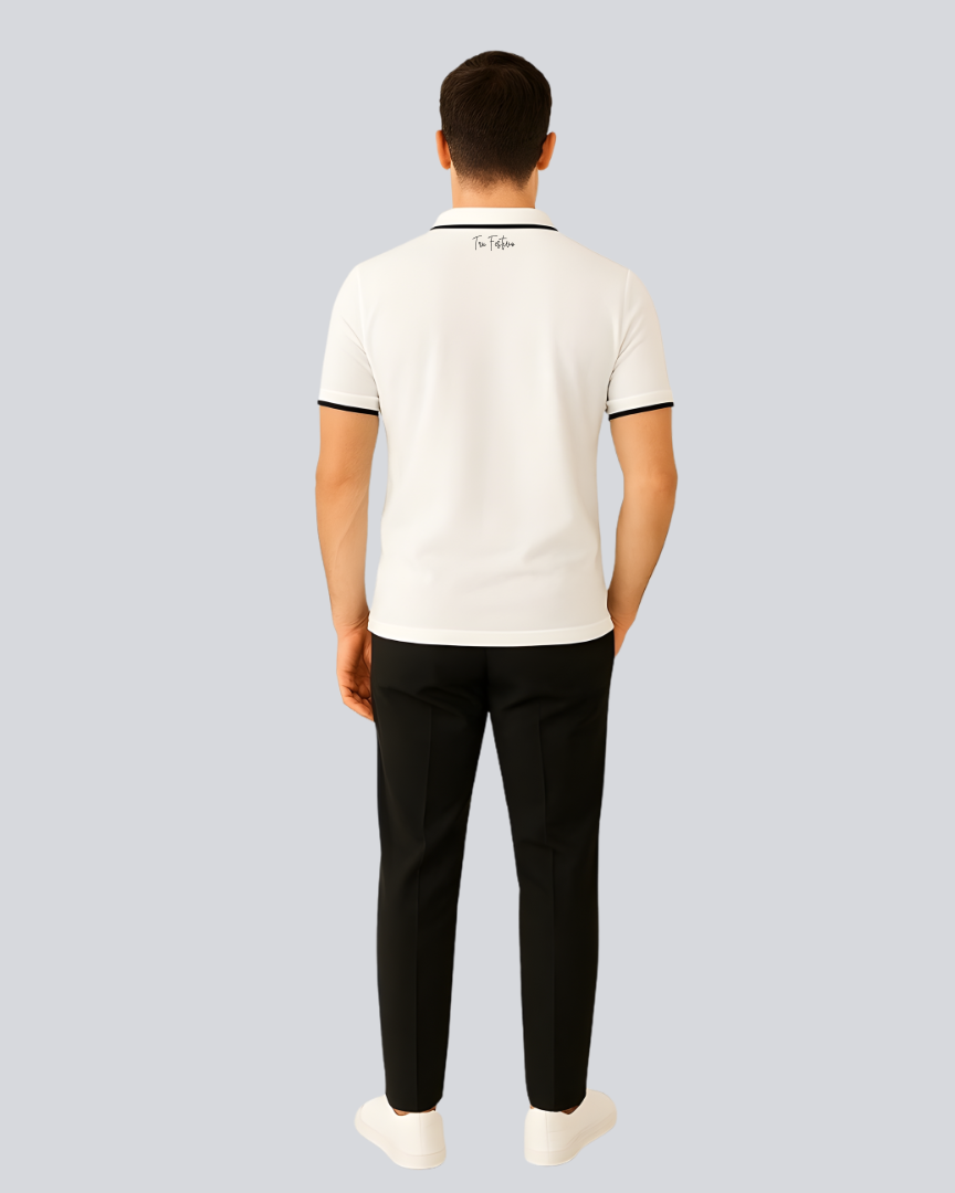 Plain Premium White Polo T shirt