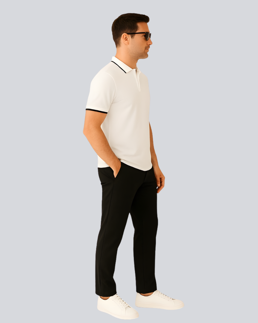 Plain Premium White Polo T shirt