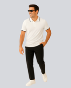 Plain Premium White Polo T shirt