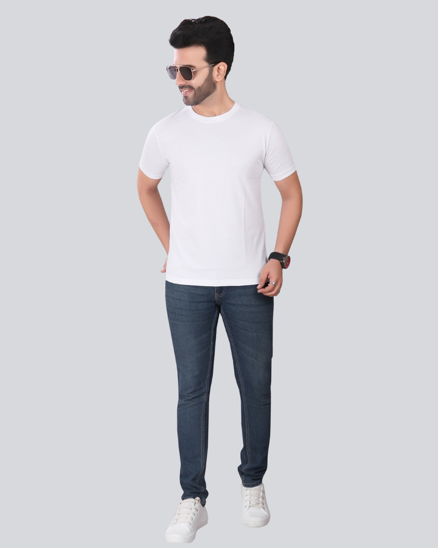 Combo of 2 Round Neck T shirt White & Black
