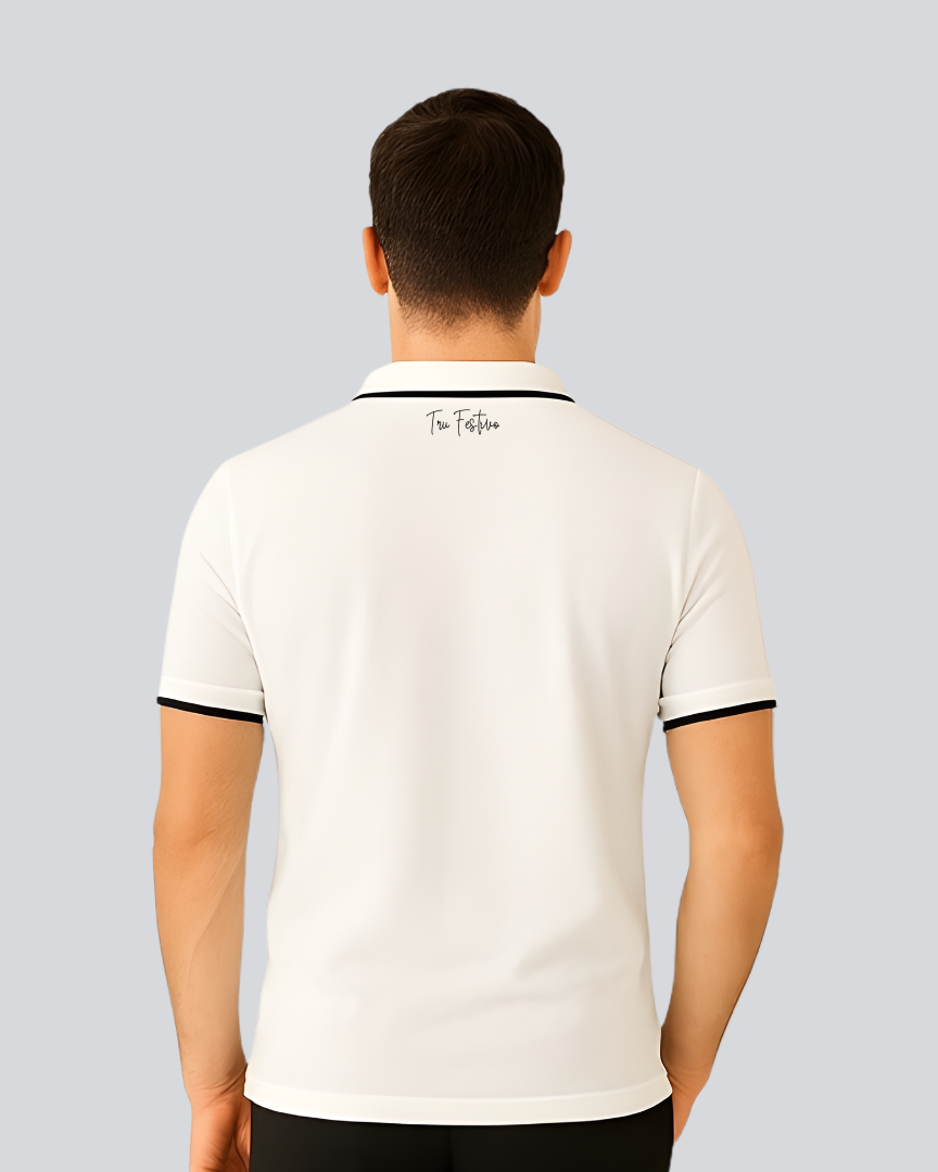 Plain Premium White Polo T shirt