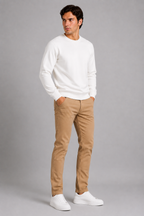 Plain Supreme White Winter Sweatshirt
