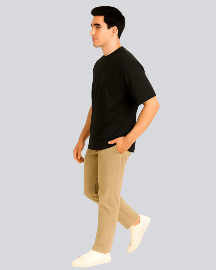 Plain Streetwear Black Oversize Fit T-Shirt