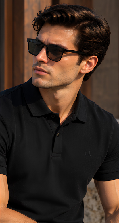 Plain Classic Black Polo T shirt