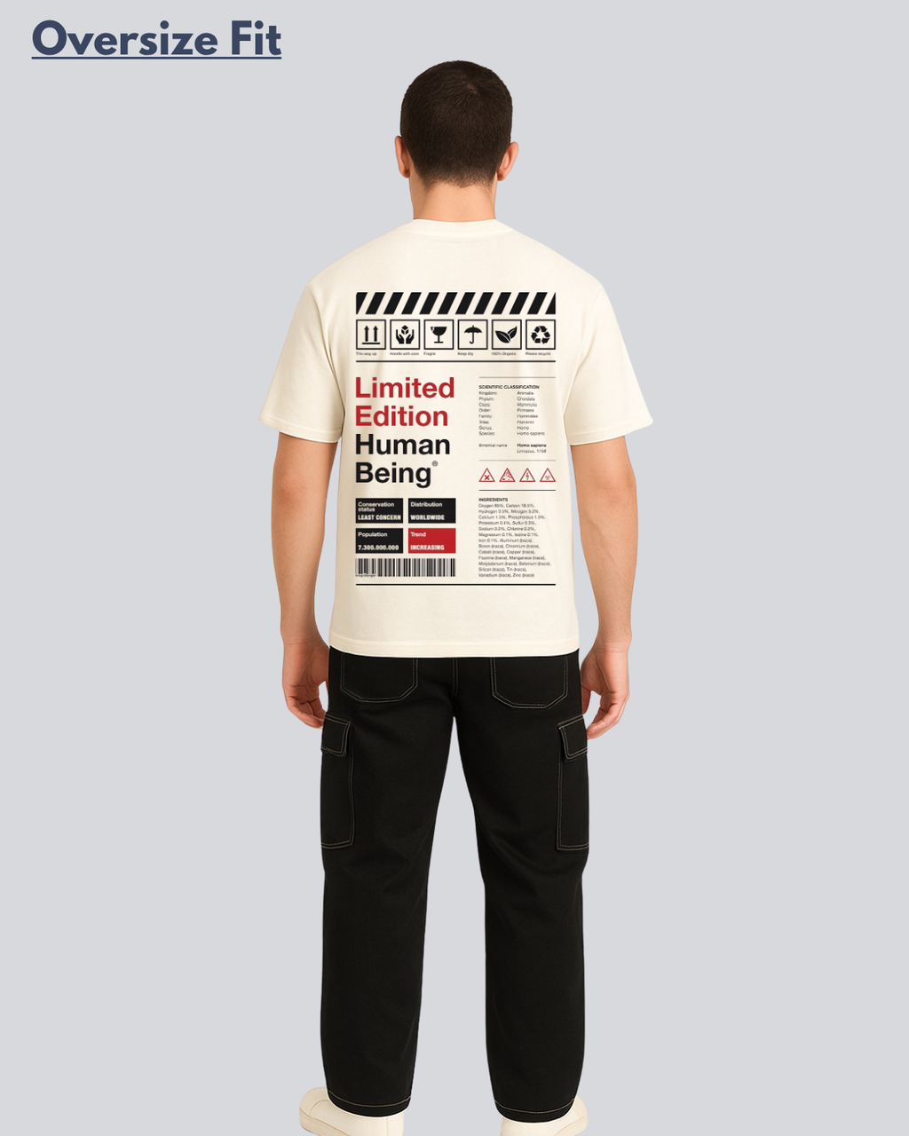 Printed Limited Edition Fragile Heart Streetwear Off White Oversize T-Shirt