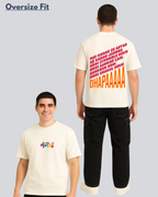 Printed Dhapaaa Streetwear Off White Oversize T-Shirt