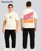 Printed Dhapaaa Streetwear Off White Oversize T-Shirt