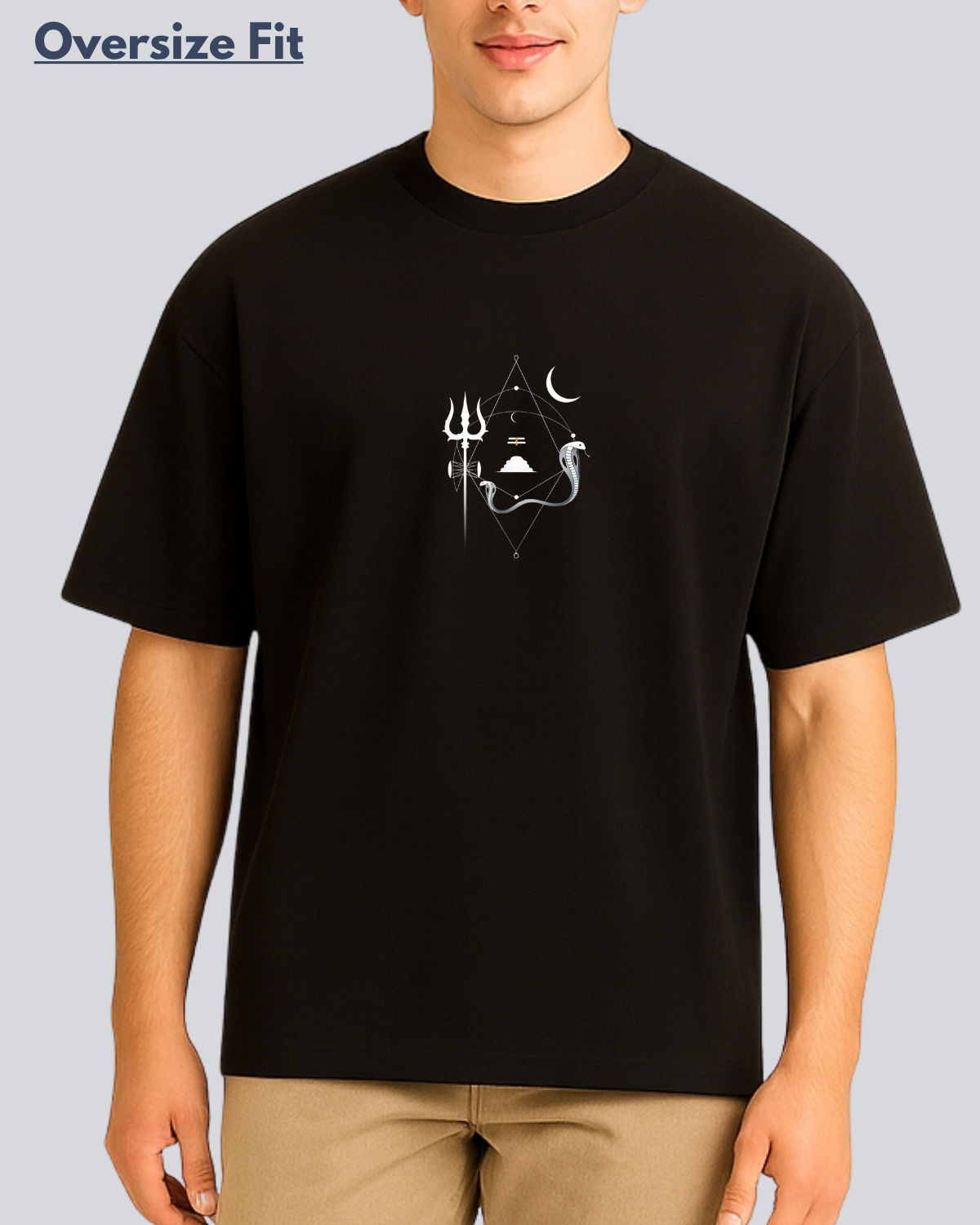 Printed Shiv Tatva Streetwear Black Oversize Fit T-Shirt