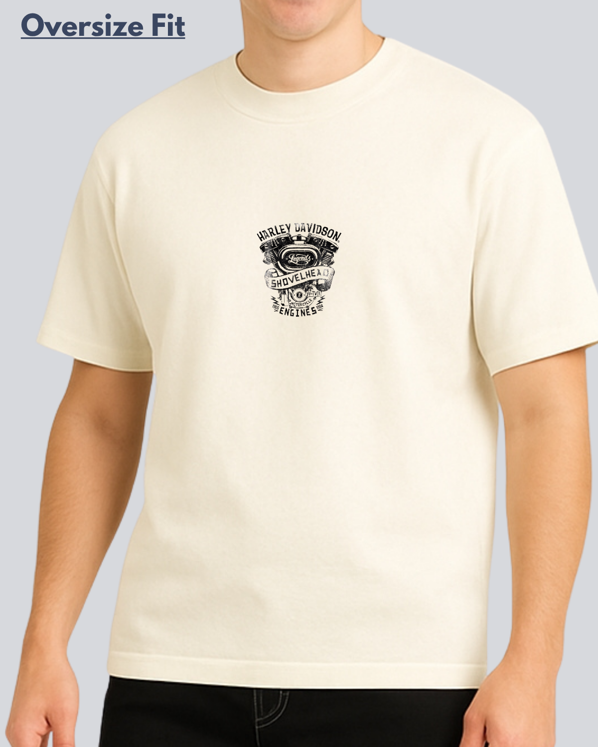 New Printed Harley Davidson Streetwear Off White Oversize T-Shirt